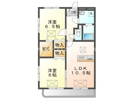 ルネスグランドールI(2LDK/3階)の間取り写真