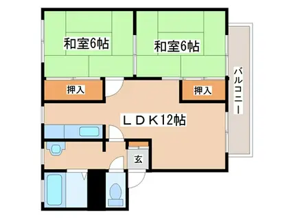 メルヴィル(2LDK/1階)の間取り写真