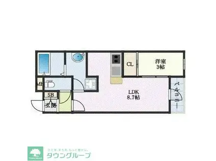 PHOENIX千早(1LDK/5階)の間取り写真