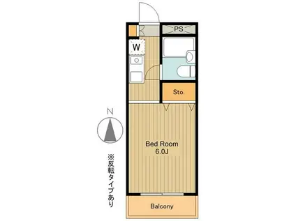 ファインコート益田(ワンルーム/2階)の間取り写真