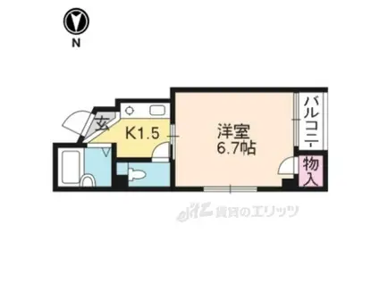 ジュール寺町二条(1K/3階)の間取り写真