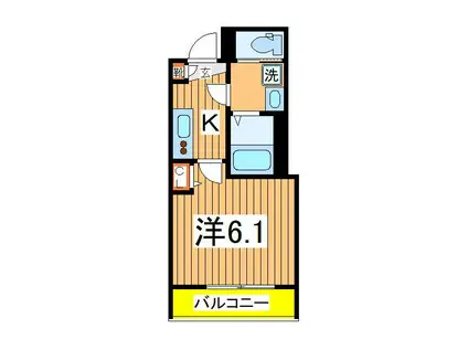 GRADUS柏Ⅱ(1K/1階)の間取り写真