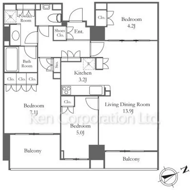 イトーピア武蔵野ブランマーク 8階階 間取り