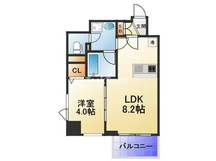 ブエナビスタ梅田イースト(1LDK/5階)の間取り写真