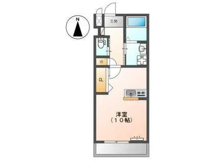 フォーチューン(ワンルーム/2階)の間取り写真