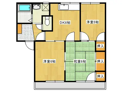 フレグランス戸田(3DK/2階)の間取り写真