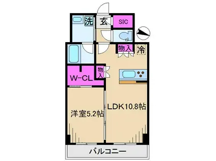 DIPS十条仲原イースト(1LDK/8階)の間取り写真