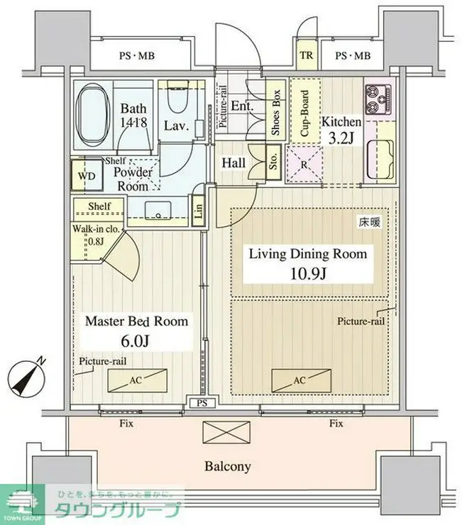 パークコート千代田富士見ザタワー 4階階 間取り