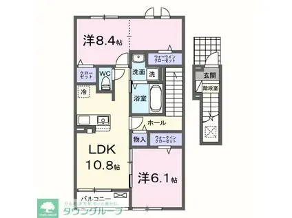 コータ・コートみずほ F(2LDK/2階)の間取り写真