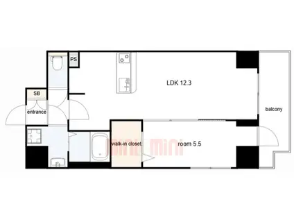 プレサンス神戸セレスティア(1LDK/10階)の間取り写真
