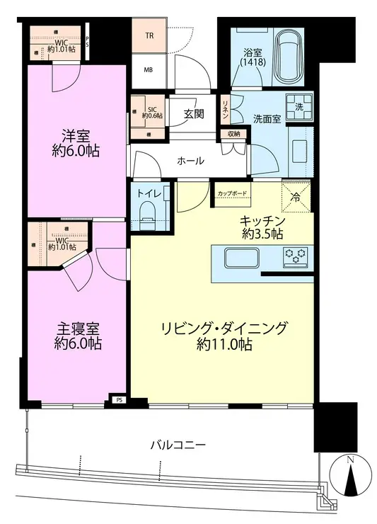 パークタワー晴海 44階階 間取り