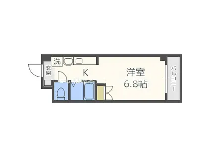 アヴァンセクール江坂(ワンルーム/9階)の間取り写真