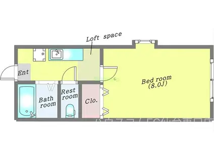 ホワイトキャッスル鈴雄B棟(1K/1階)の間取り写真
