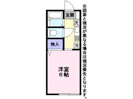 サニースポット1(1K/2階)の間取り写真