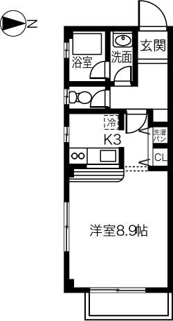 CLASSEED21(1K/2階)の間取り写真