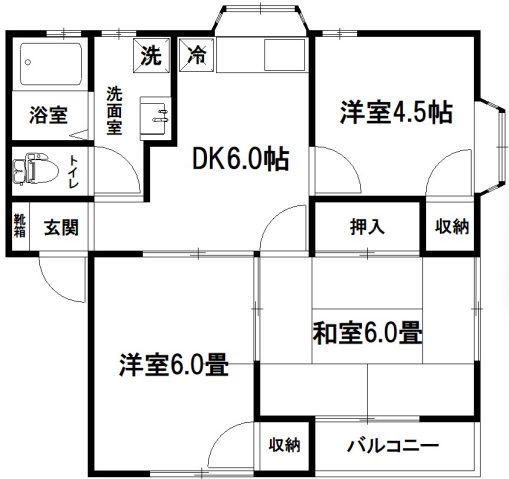 ハイツ望月(3DK/1階)の間取り写真