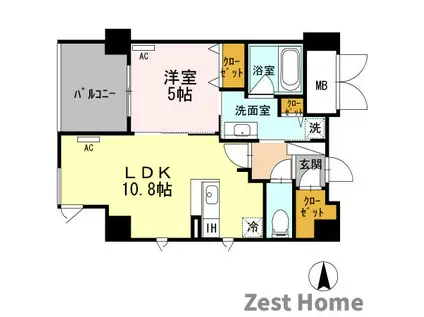 AMISTAD(1LDK/2階)の間取り写真