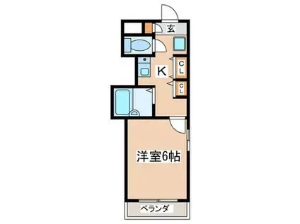 アドニス015(1K/1階)の間取り写真