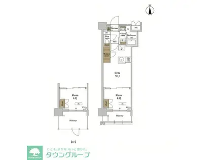 RJRプレシア蒲田(1LDK/6階)の間取り写真