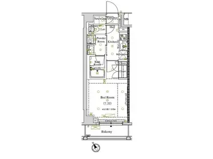 ARKMARK東大井(1K/3階)の間取り写真