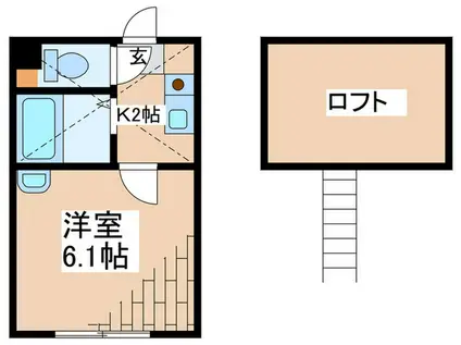 きららふちのべ(1K/1階)の間取り写真