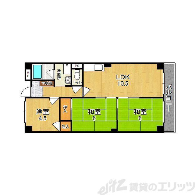 シャトーモンシェール(3LDK/1階)の間取り写真