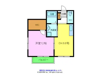 フェリシアパレス堺(1DK/3階)の間取り写真