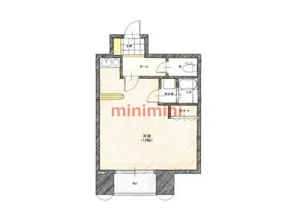 エクセレント上新13(ワンルーム/2階)の間取り写真