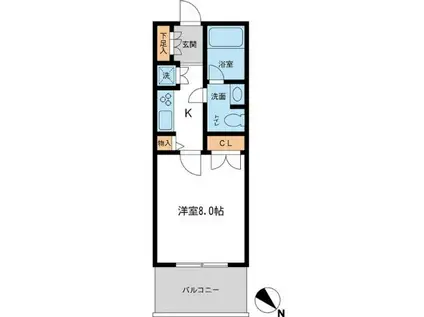 メトロタワー山下町(1K/6階)の間取り写真