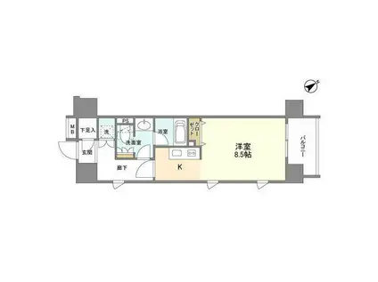 クリオ五反田(ワンルーム/7階)の間取り写真