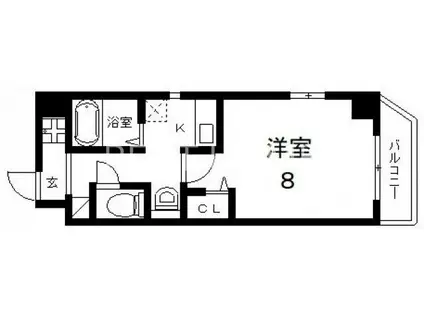 Mプラザ高井田(1K/8階)の間取り写真