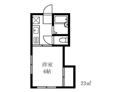 宏洋ハウス(1K/2階)の間取り写真