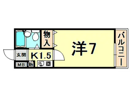 モンシャトー(1K/1階)の間取り写真