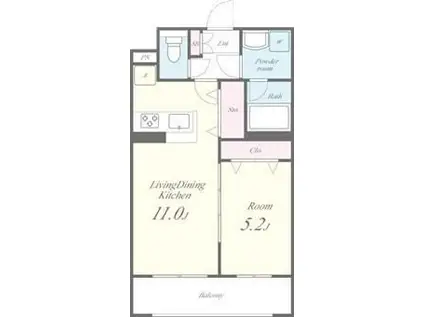 フェリシテ(1LDK/2階)の間取り写真