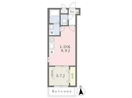 大旺スクエア(1LDK/1階)の間取り写真