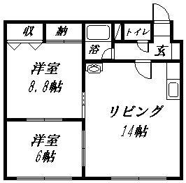 FREIA(2LDK/4階)の間取り写真