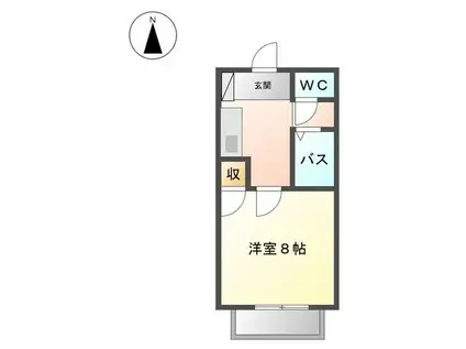 ローレルY&K(1K/2階)の間取り写真