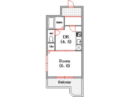 サンプラザ浪速II番館(1DK/1階)の間取り写真