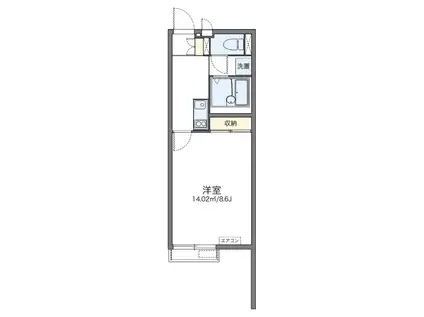 レオネクストセリバテール仁川II(1K/1階)の間取り写真