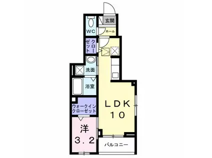 サンフラワー(1LDK/1階)の間取り写真