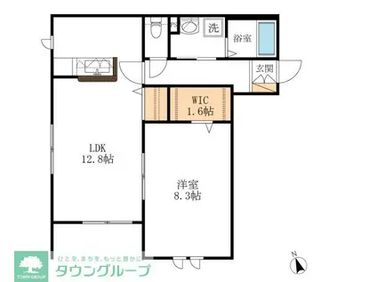 ガーデンコート高島(1LDK/1階)の間取り写真