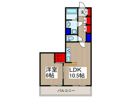 ライブタワー武蔵浦和(1LDK/18階)の間取り写真