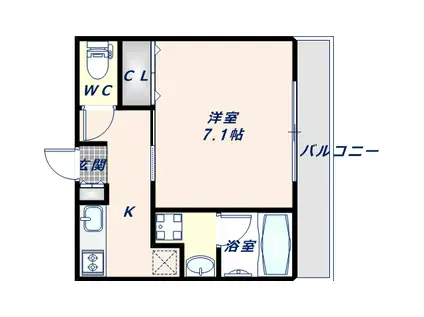 STEADY八戸ノ里(1K/3階)の間取り写真