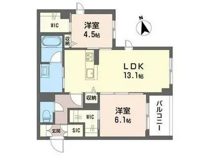 ルピナス グランデ(2LDK/3階)の間取り写真