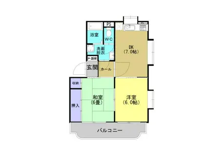 ソレイユ伊敷(1K/1階)の間取り写真