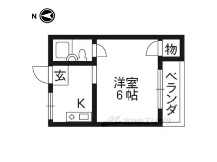 ノーブル伏見(1K/3階)の間取り写真