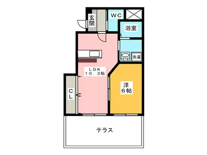 PERSEUS(1LDK/1階)の間取り写真