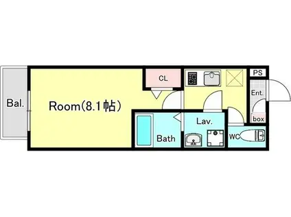 エステイトB狭山南入曽(1K/1階)の間取り写真