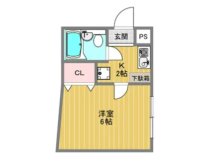 マノビル(1K/4階)の間取り写真