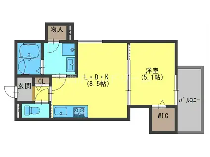 ラモーナ東光町I(1LDK/3階)の間取り写真